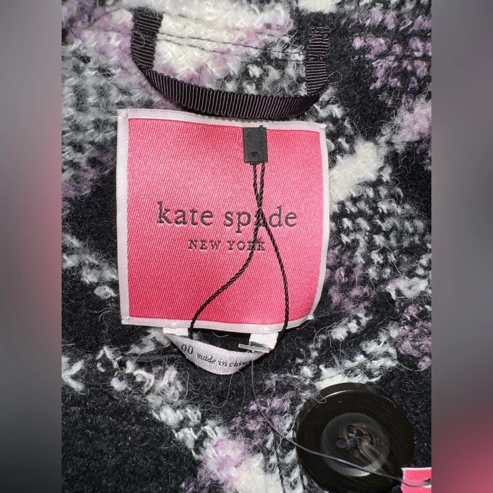 Kate Spade New York Plaid Print Boucle Trench AS SEEN ON Cecilia Vega‎ GMA 00